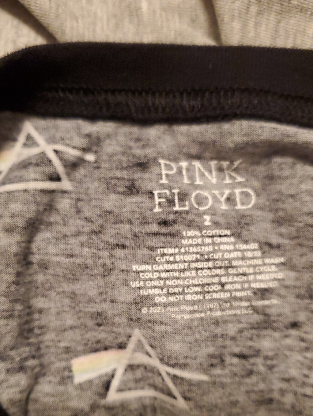 Torrid 2 (2x) Black Graphic Pink Flyod Prism Tee with Rainbow Accents - Picture 2 of 3